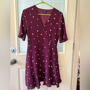 Madewell silk Star print flutter hem and sleeve fit and flare mini dress size 4